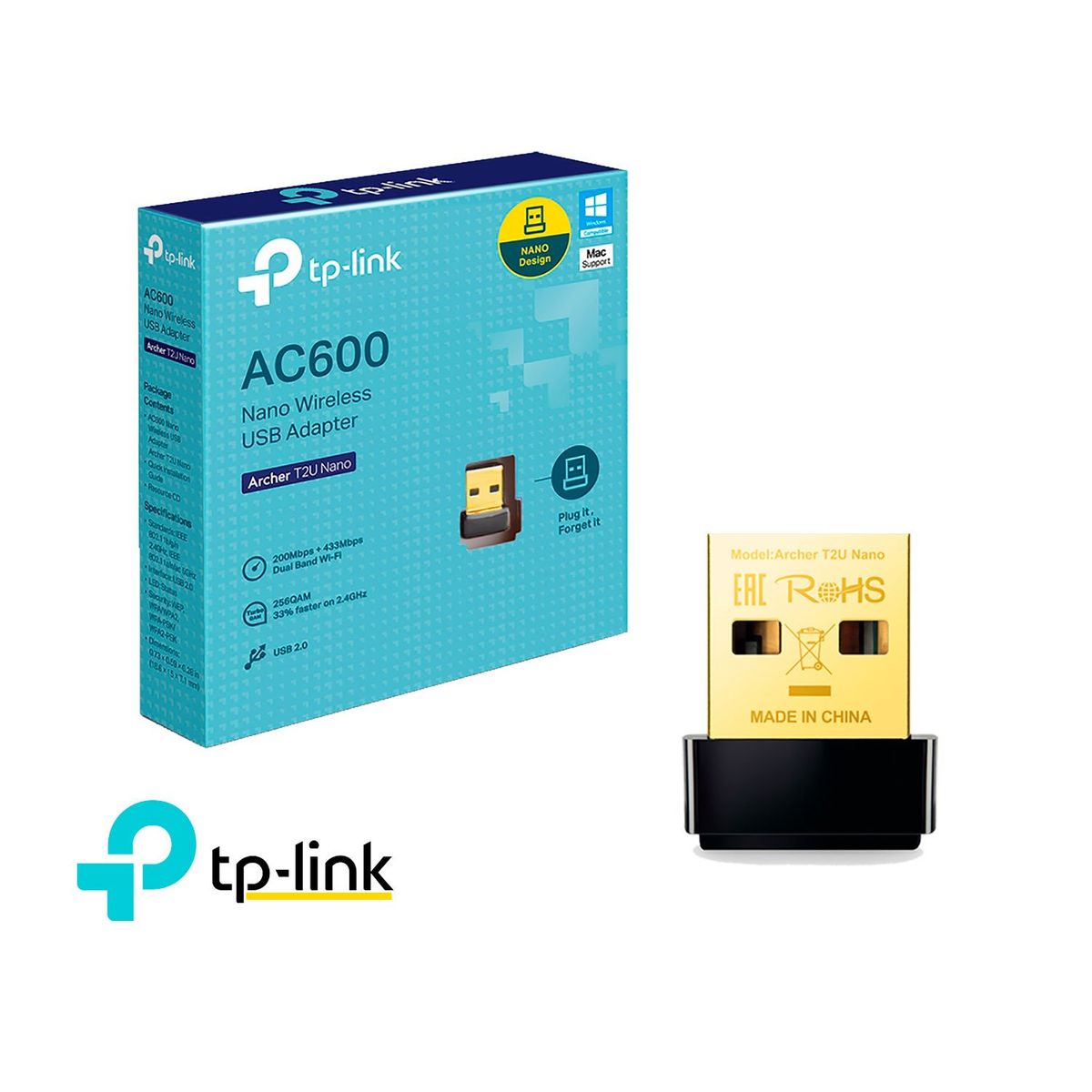 TP LINK - TP-Link Adaptador Usb Archer T2U Nano Wifi Inalambrico AC600