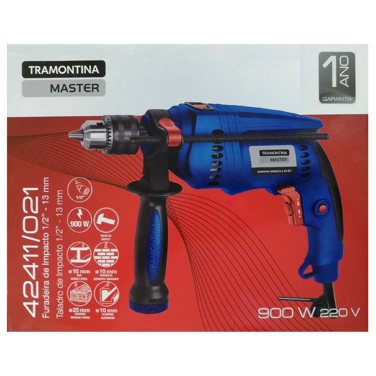 TRAMONTINA - TALADRO PERCUTOR VVR 12” 900W 42411-021 TRAMONTINA MASTER