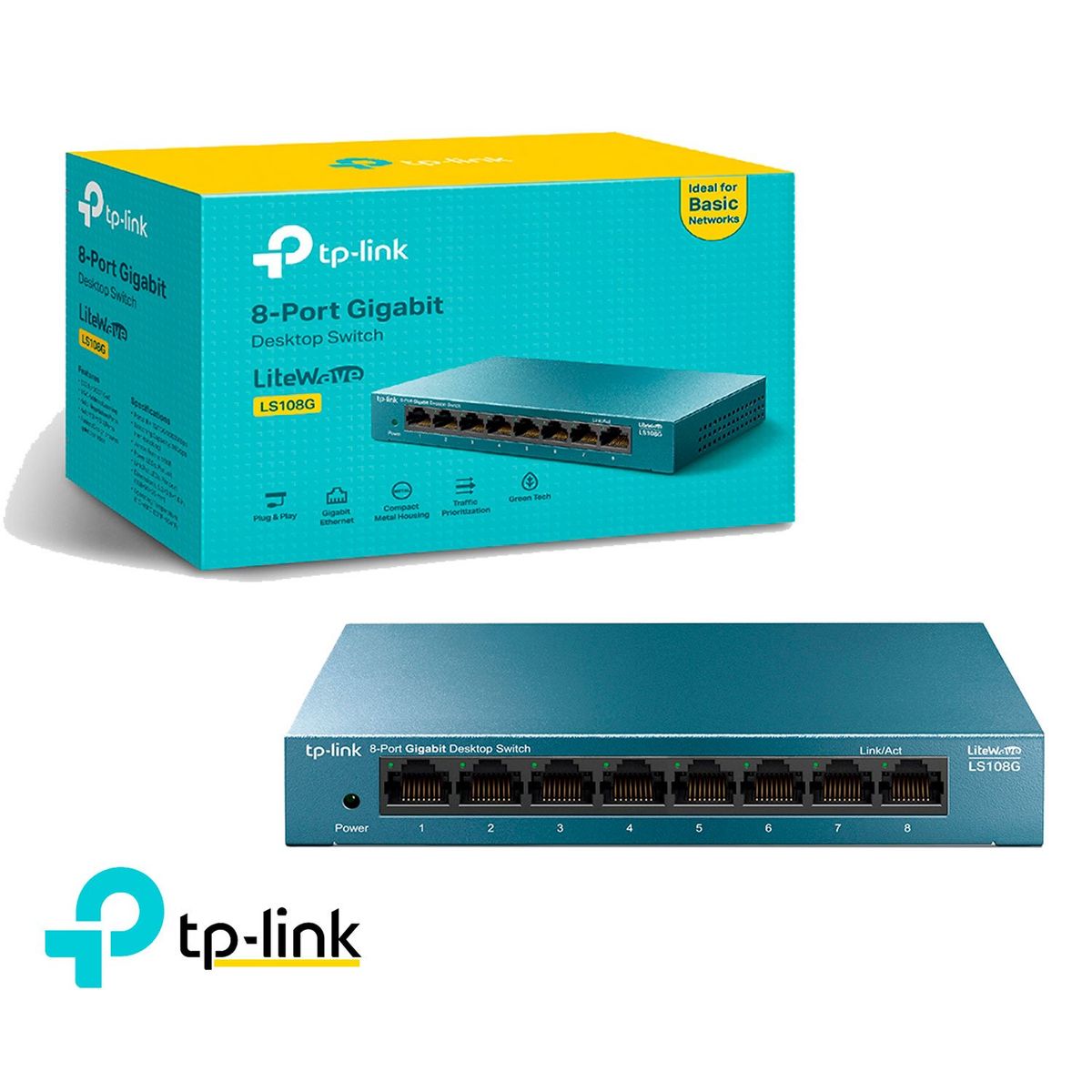 TP LINK - TP-Link LS108G Switch Con 8 Puertos 10/100/1000 Mbps