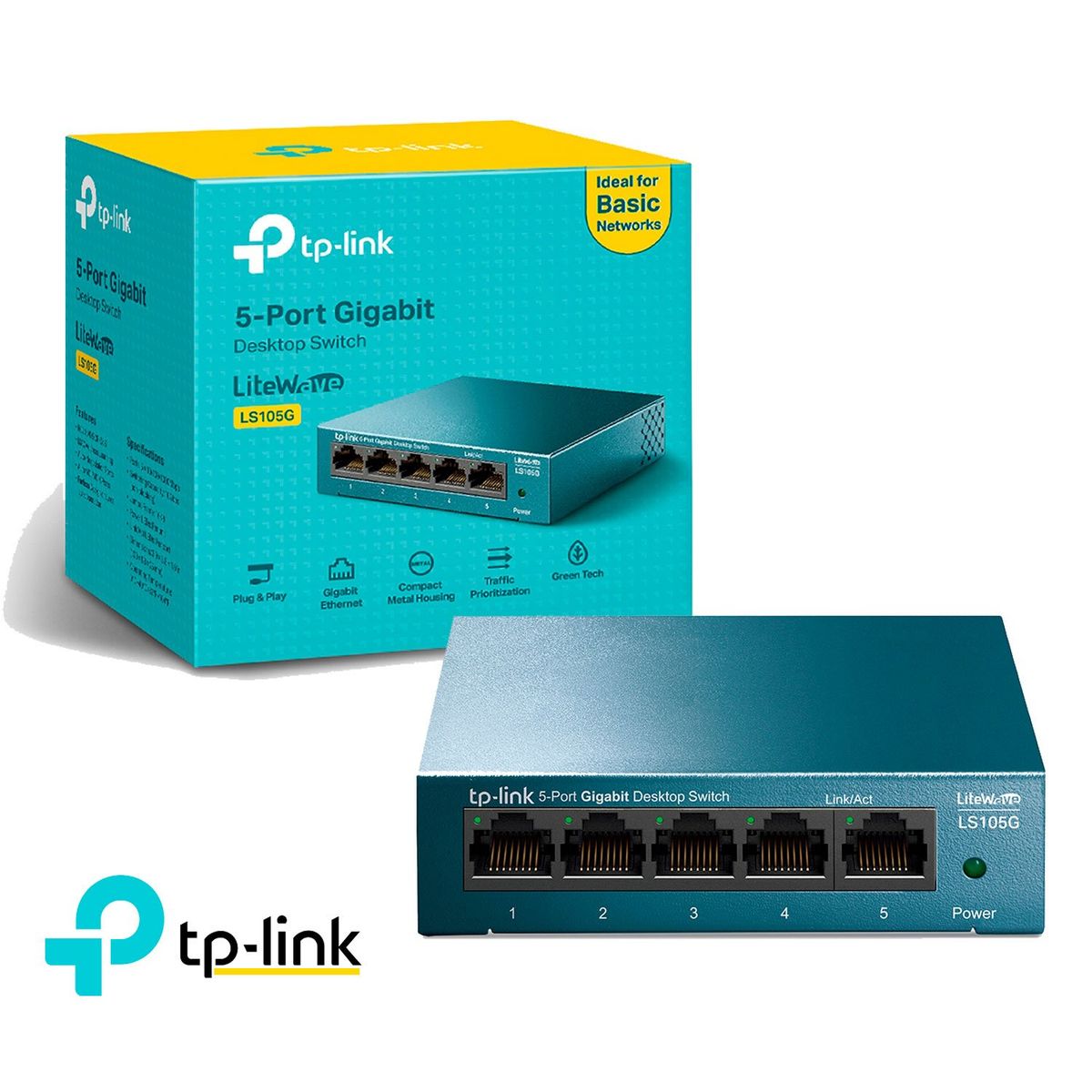 TP LINK - TP-Link LS105G Switch Con 5 Puertos 10/100/1000 Mbps