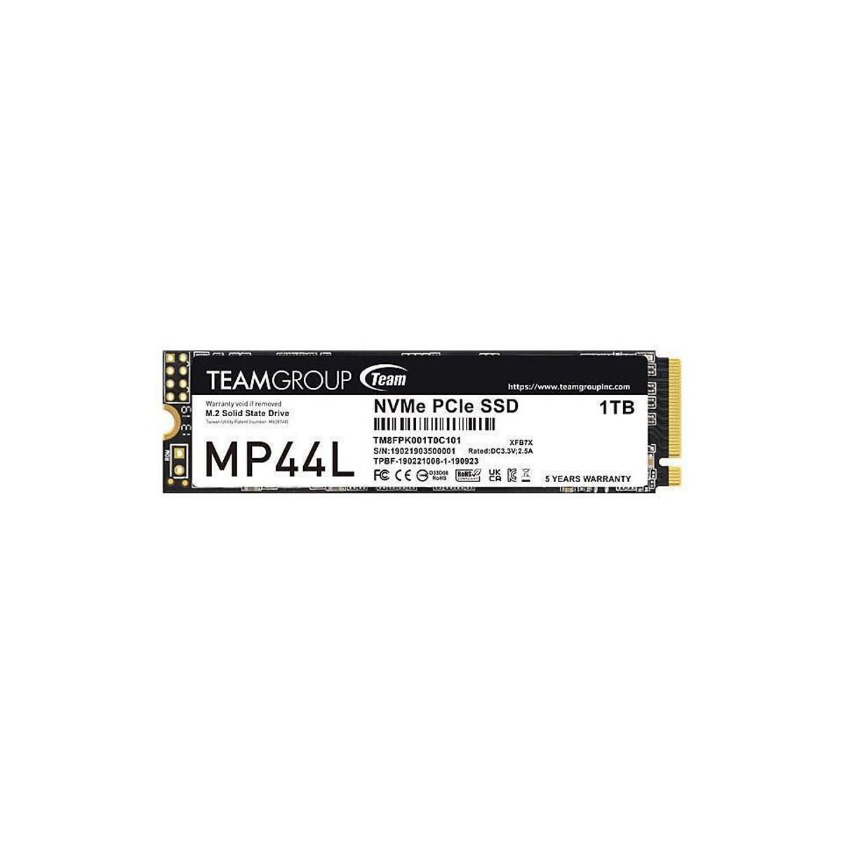 TEAMGROUP - Disco Solido SSD TeamGroup MP44L 1 TB M2 PCIe NVMe TM8FPK001T0C101