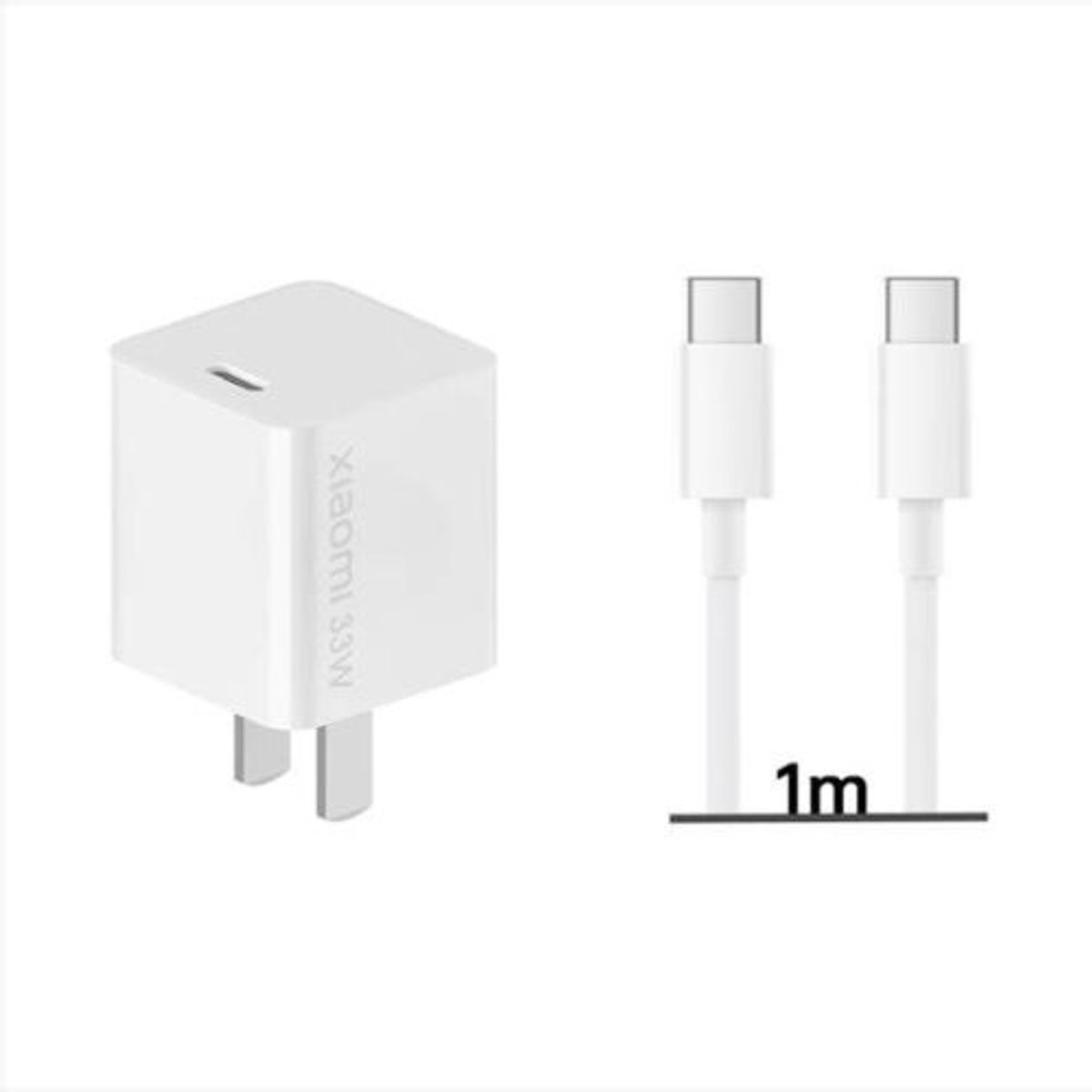 XIAOMI - Cargador Xiaomi 33W Entrada Tipo C a Tipo C  Carga Rapida -Blanco