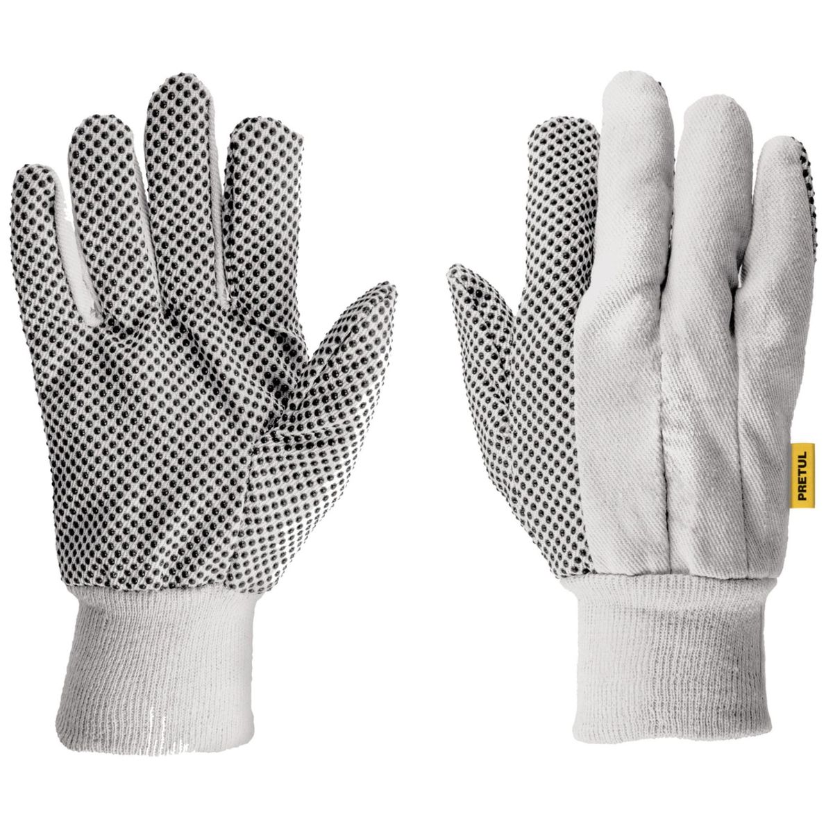 PRETUL - Guantes de algodón con puntos PVC en palma unitalla Pretul