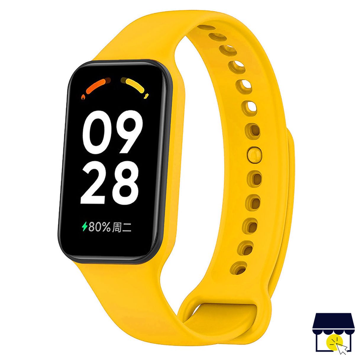 GENERICO - Correa de silicona para Xiaomi Redmi Band 2 + Mica - AMARILLO