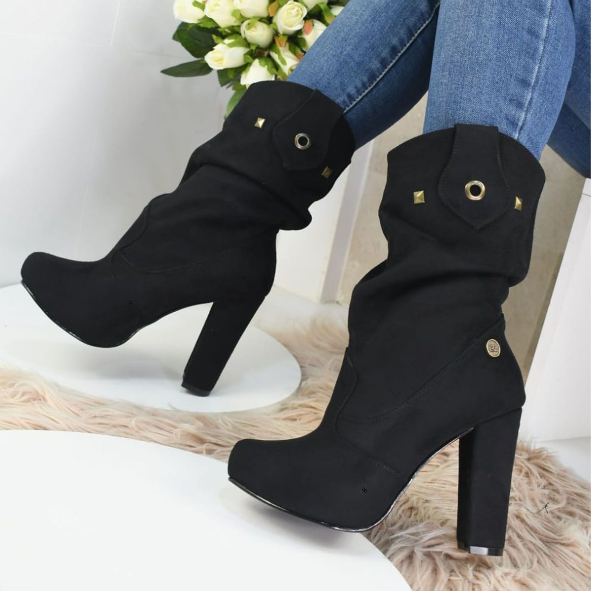 GENERICO - Botas Par Adama 019L-95 Carol Ann Laverne Negro