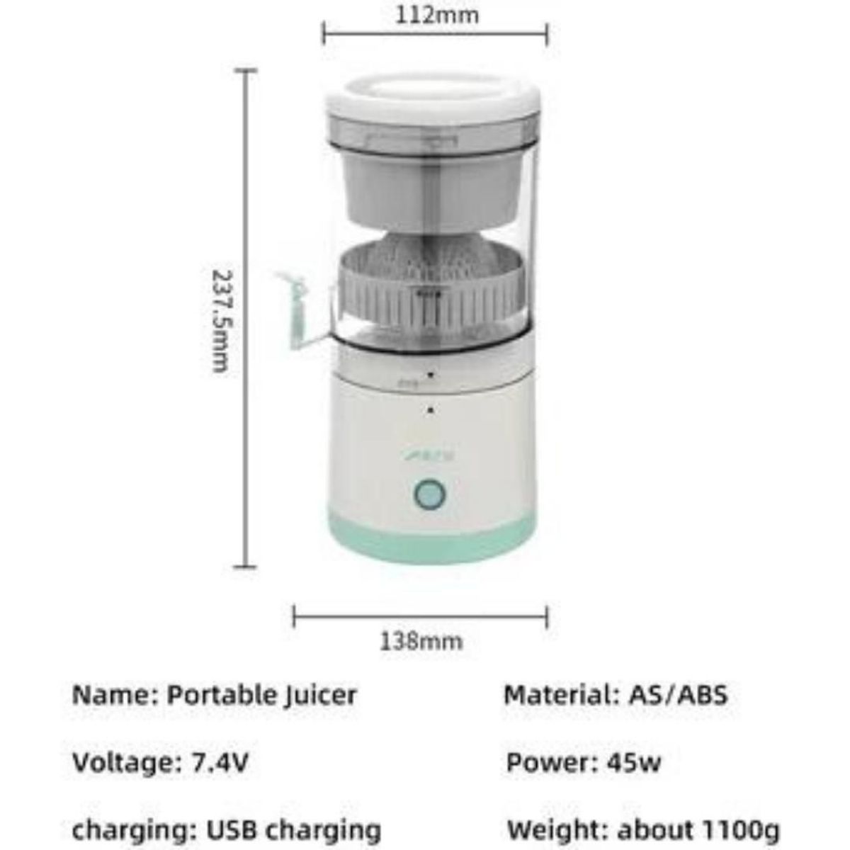 OEM - Exprimidor de Naranjas Eléctrico Automático Portátil Recargable