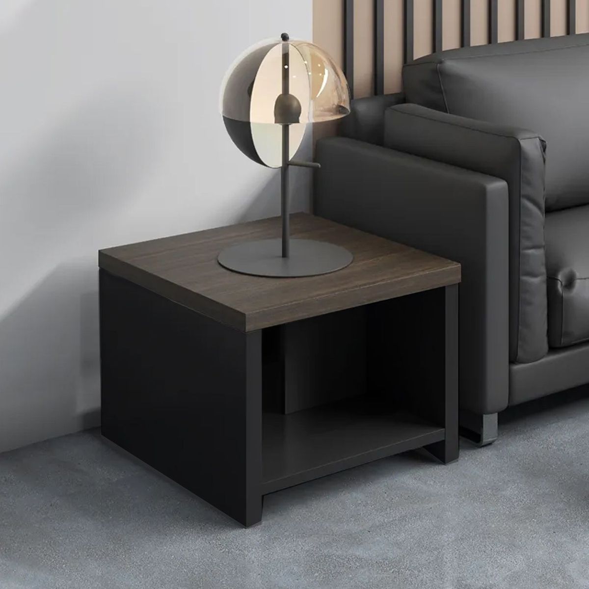 VILLA HOGAR - Mesa lateral Goldberg - negro con wengue