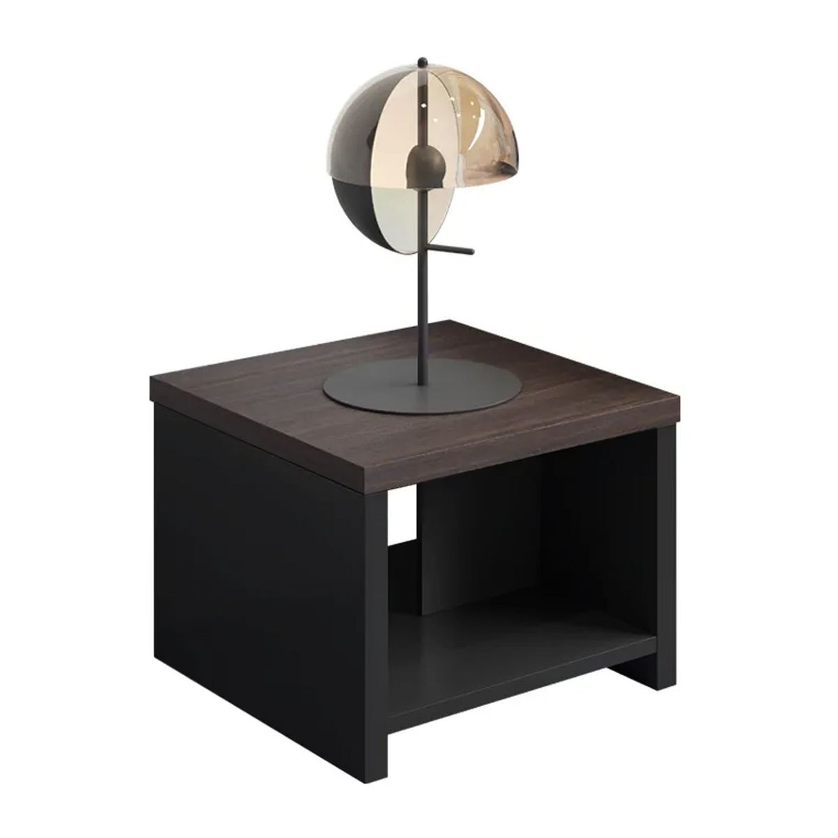 VILLA HOGAR - Mesa lateral Goldberg - negro con wengue