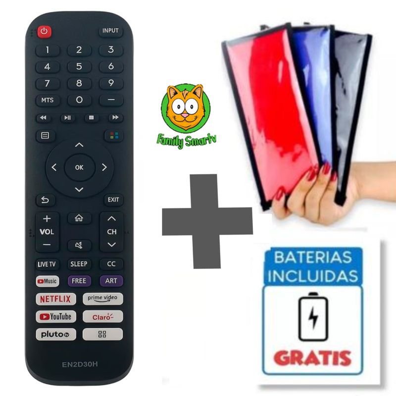 UNIVERSAL - Control remoto para televisor Smart Hisense EN2I30H  funda