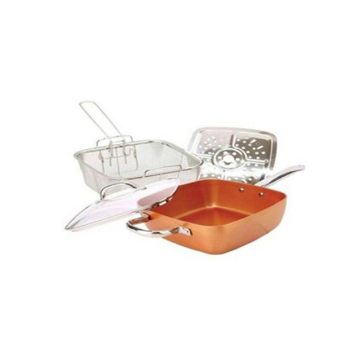 GENERICO - Sarten-Antiadherente-Copper-Pan-Brikenia 24 Cm - 2Lts