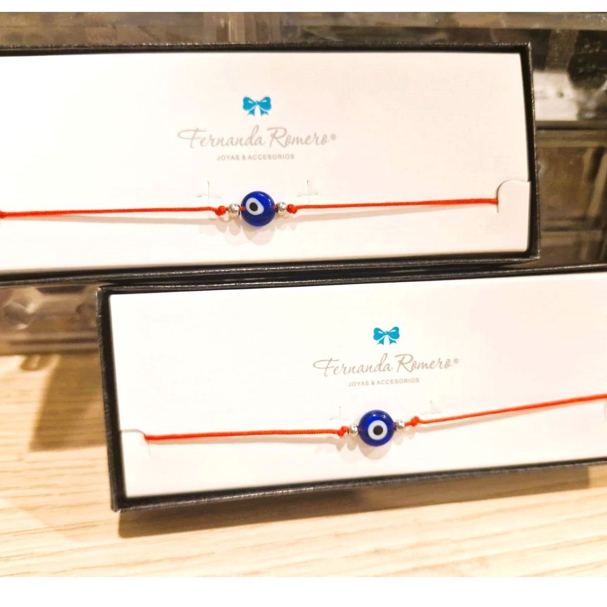 FERNANDA ROMERO JOYAS Y ACCESORIOS - Set Parejas 2 Pulseras Ojo Turco Sabiduría Inteligencia - Azul