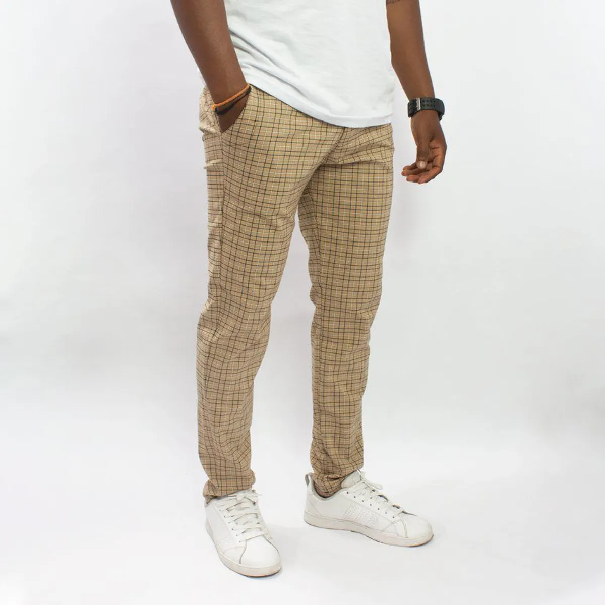 DM DEXMEN - Pantalón dexmen gales cuadrado beige