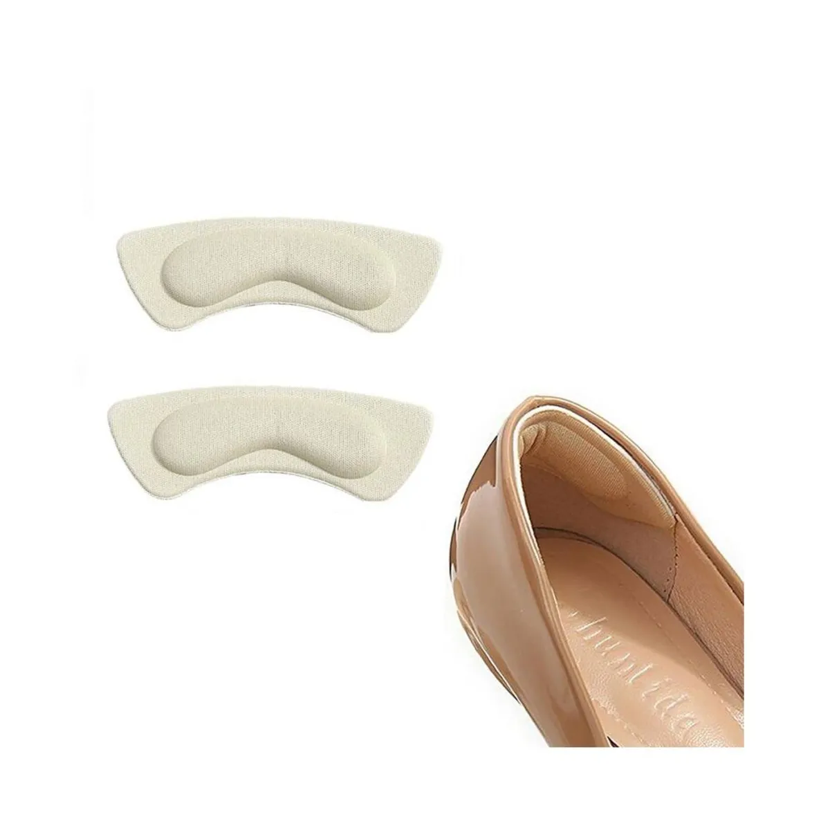 GENERICO - Par de Almohadillas para Zapatos Protector de Talon Crema_.