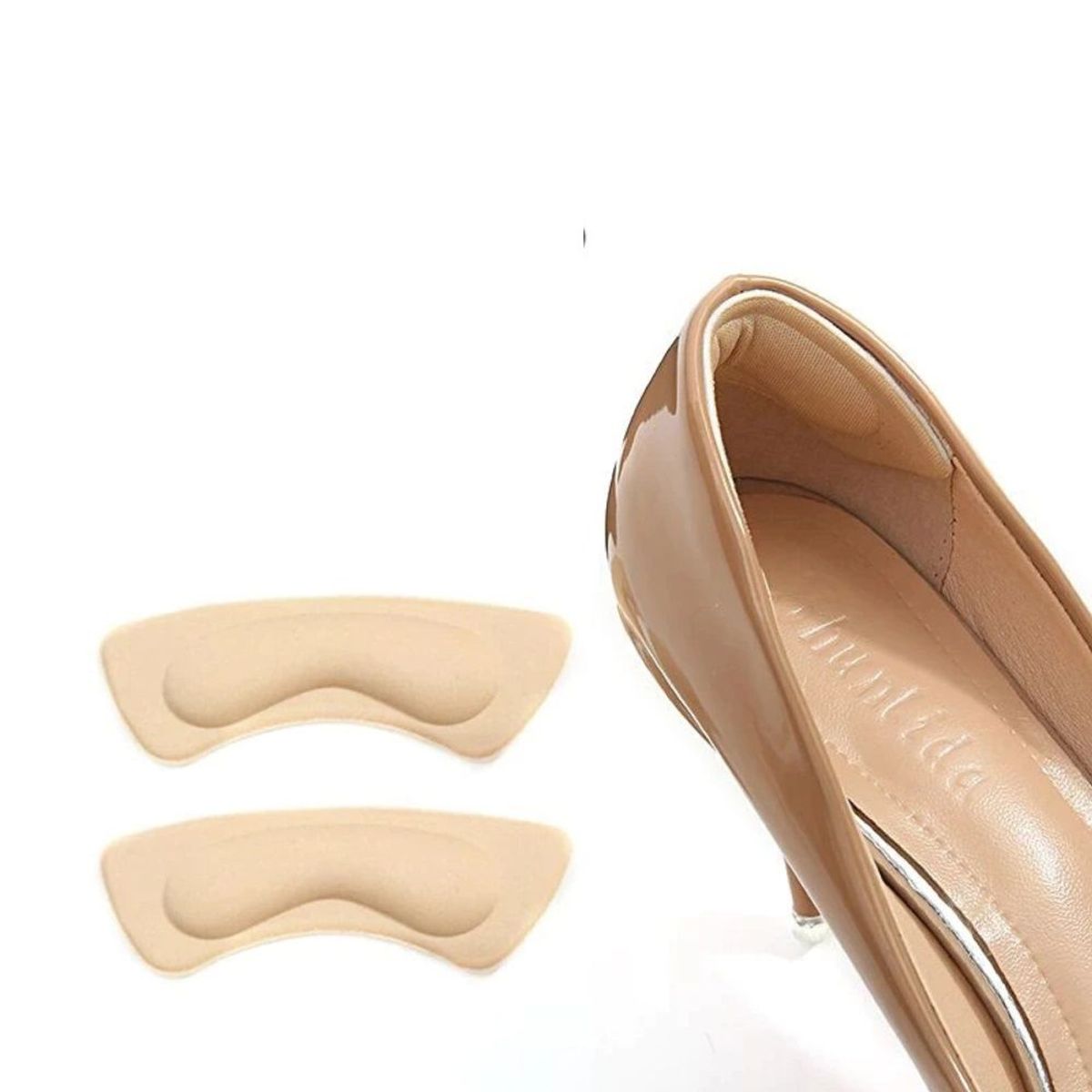GENERICO - Par de Almohadillas para Zapatos Protector de Talon Beige