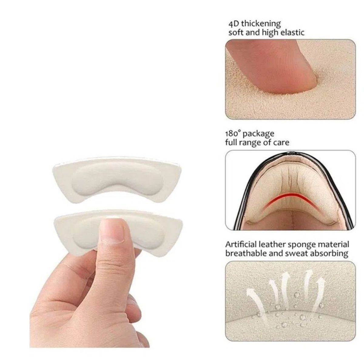 GENERICO - Par de Almohadillas para Zapatos Protector de Talon Beige