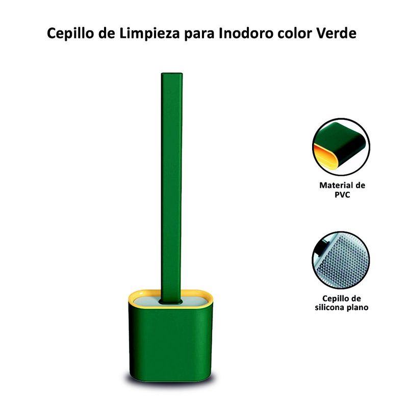 GENERICO - Cepillo de Limpieza para Inodoro Verde