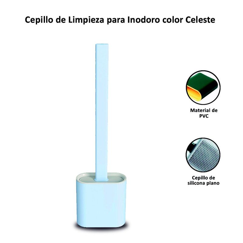 GENERICO - Cepillo de Limpieza para Inodoro Celeste