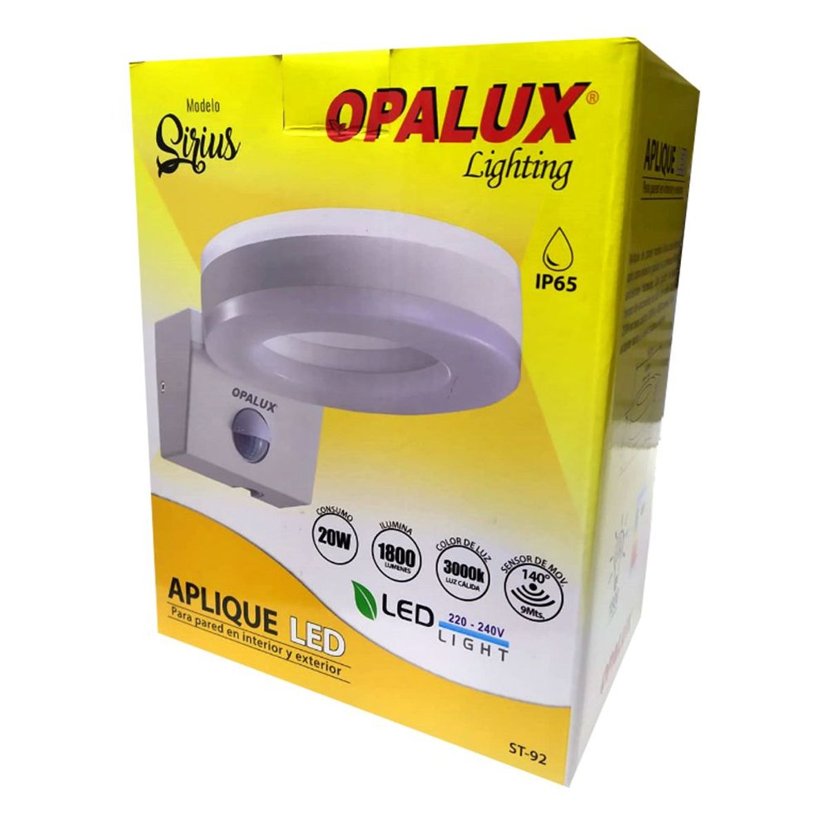 OPALUX - Lampara led para interior o exterior Aplique Opalux
