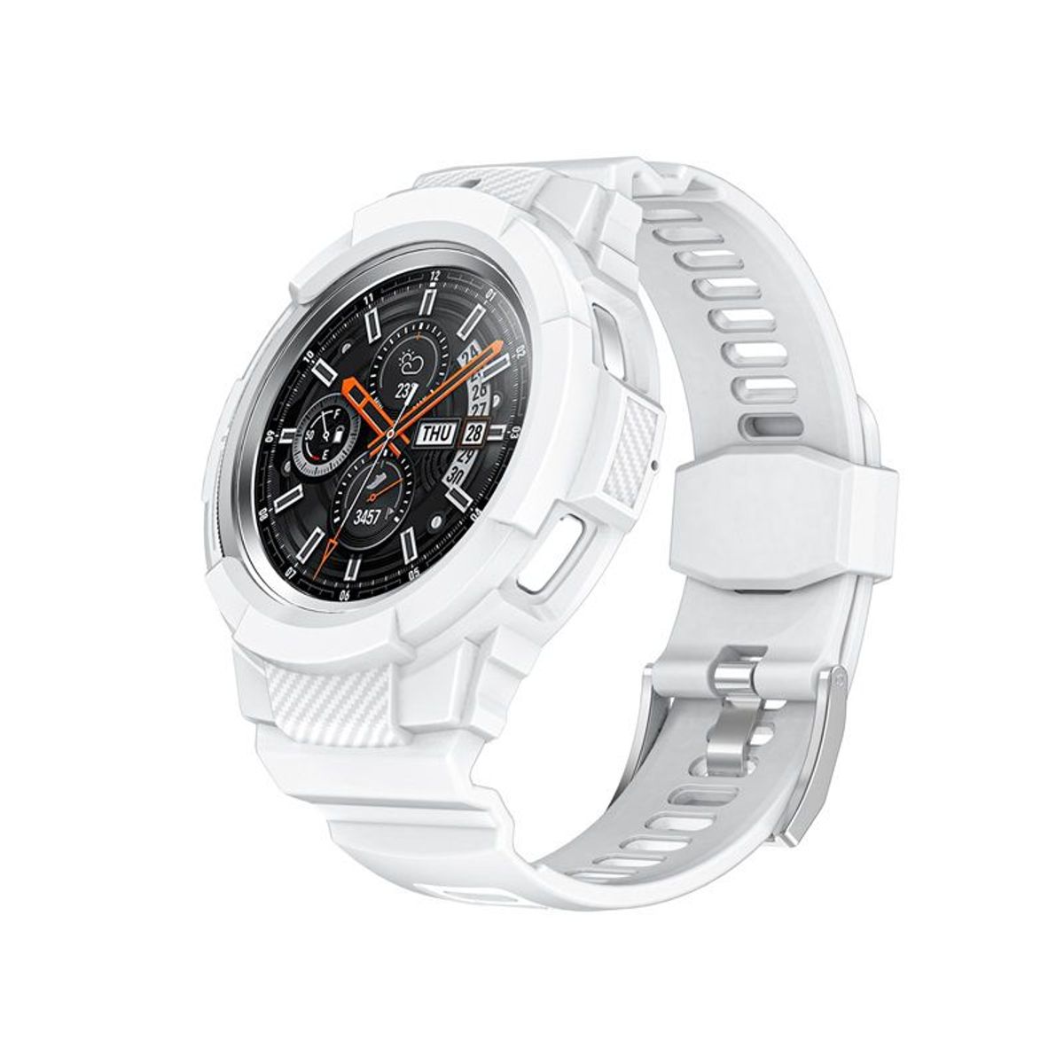 GENERICO - Correa + Case Armor para SAMSUNG GALAXY WATCH 4 DE 46MM - Blanco