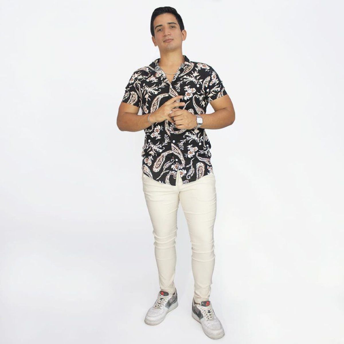 DM DEXMEN - Camisa dexmen floreado negro