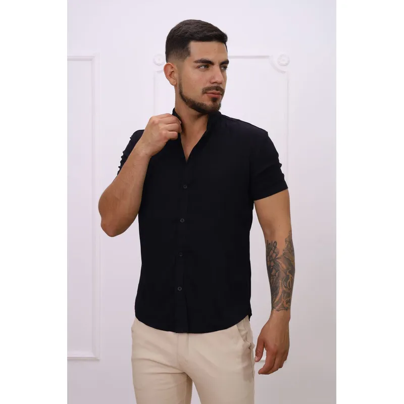 DM DEXMEN - Camisa dexmen neru lino negro