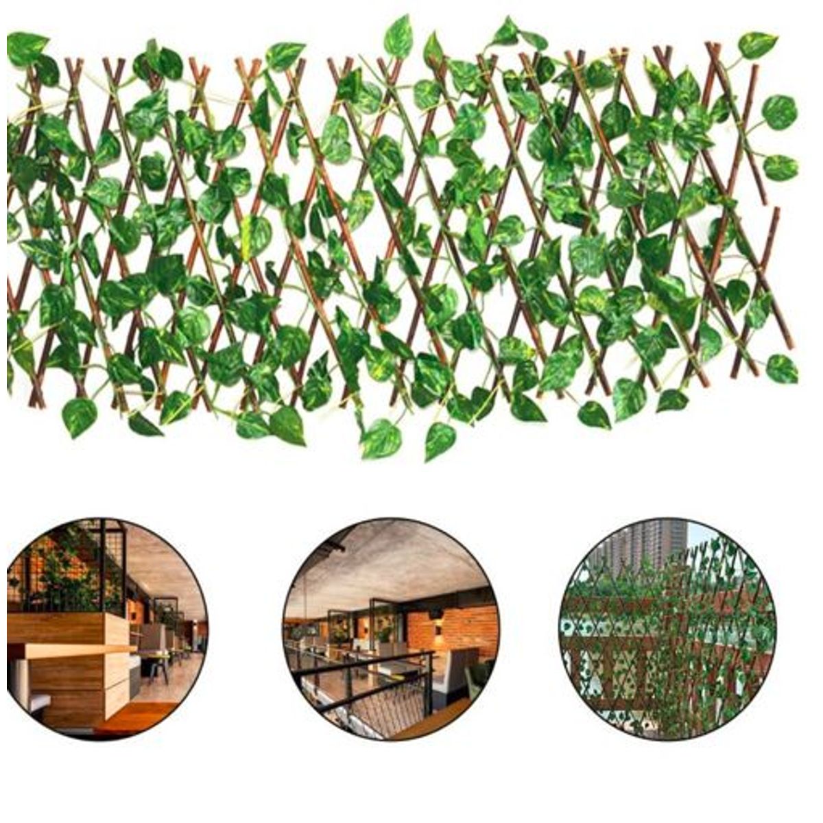 GENERICO - Cerca Reja Valla Extensible de Plantas Artificial de Jardín Treillage