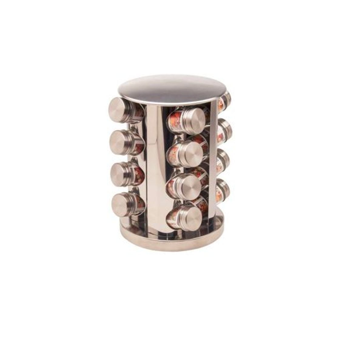 GENERICO - Condiméntero de Acero Inoxidable de 16 frascos