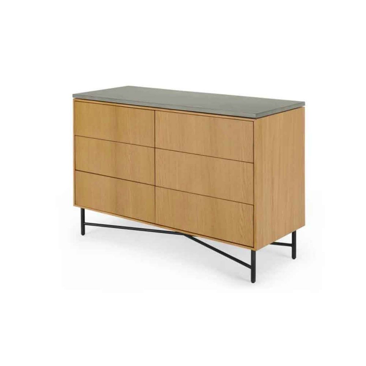 YOLODECORO - Cómoda Ancha 6 Cajones Dara Roble