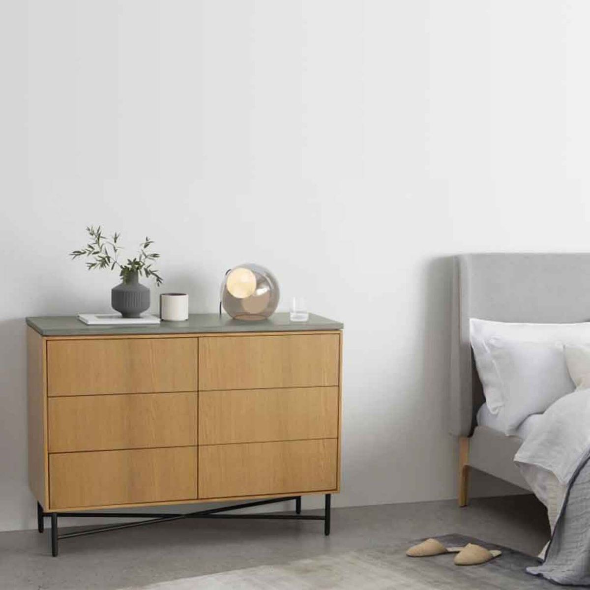 YOLODECORO - Cómoda Ancha 6 Cajones Dara Roble