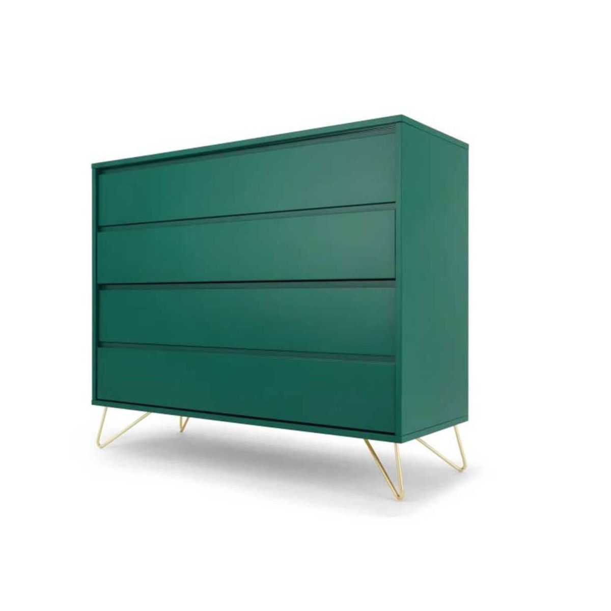 YOLODECORO - Cómoda 4 Cajones Elona Verde Inglés