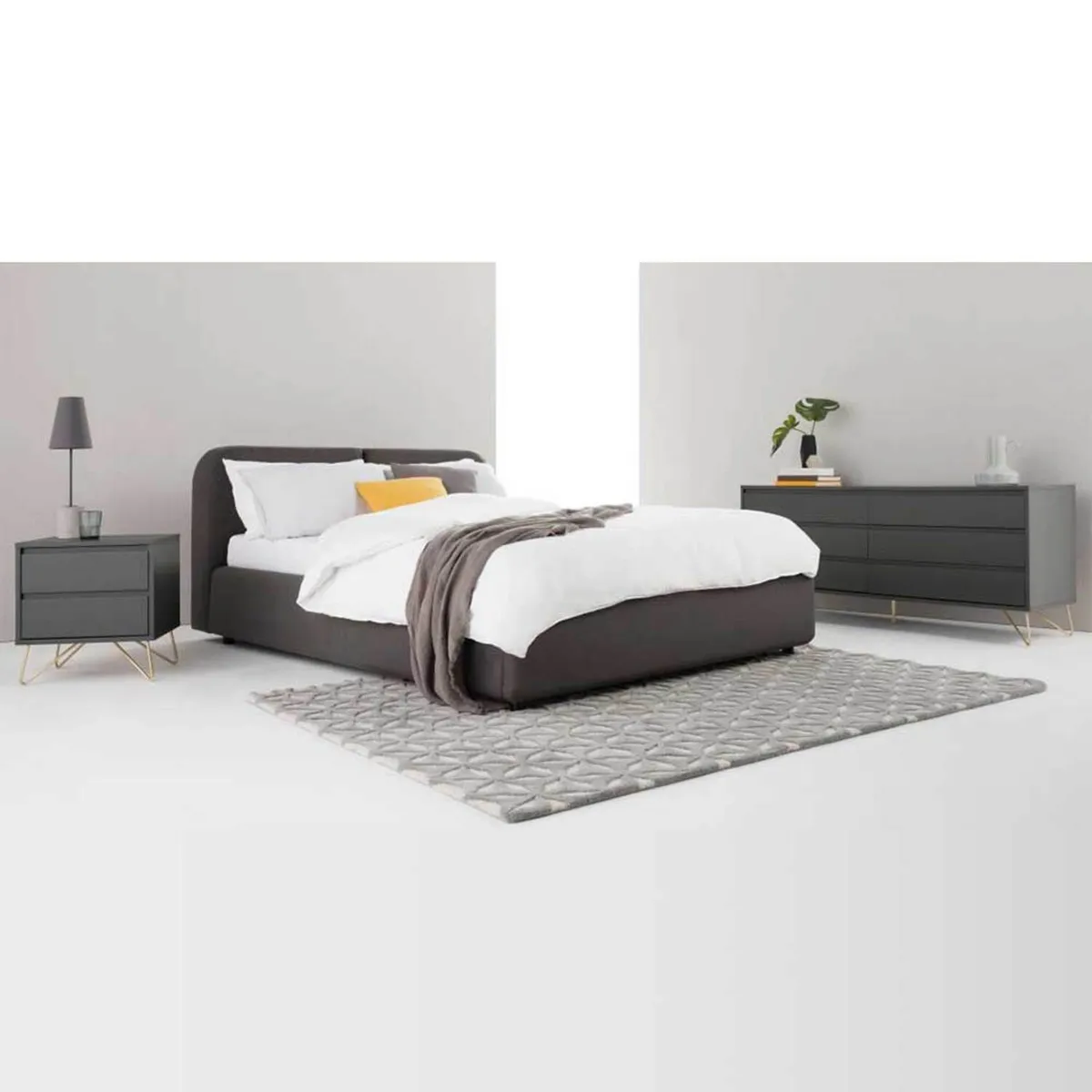 YOLODECORO - Cómoda Ancha 6 Cajones Elona Gris Carbón
