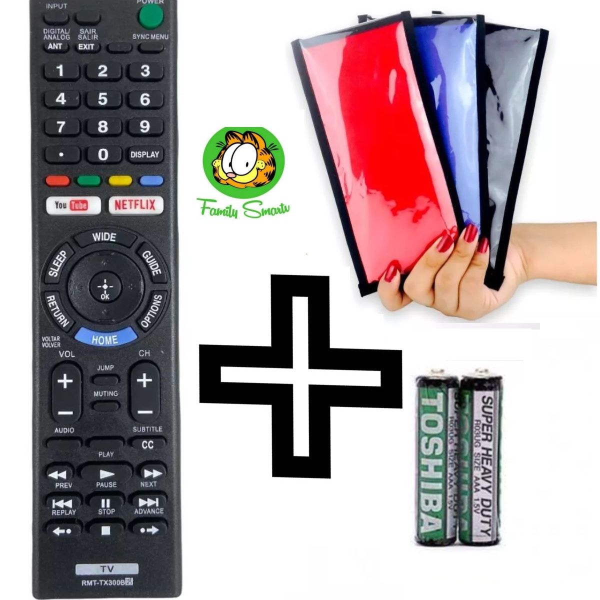 GENERICO - Control Remoto Genérico Sony Smart Tv Con Botón Youtube Netflix  Funda