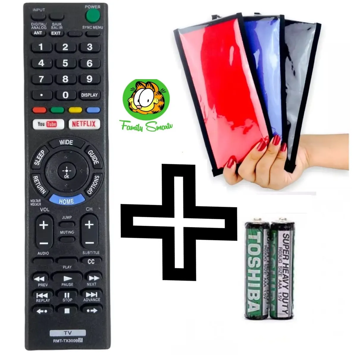 GENERICO - Control Remoto Genérico Sony Smart Tv Con Botón Youtube Netflix  Funda