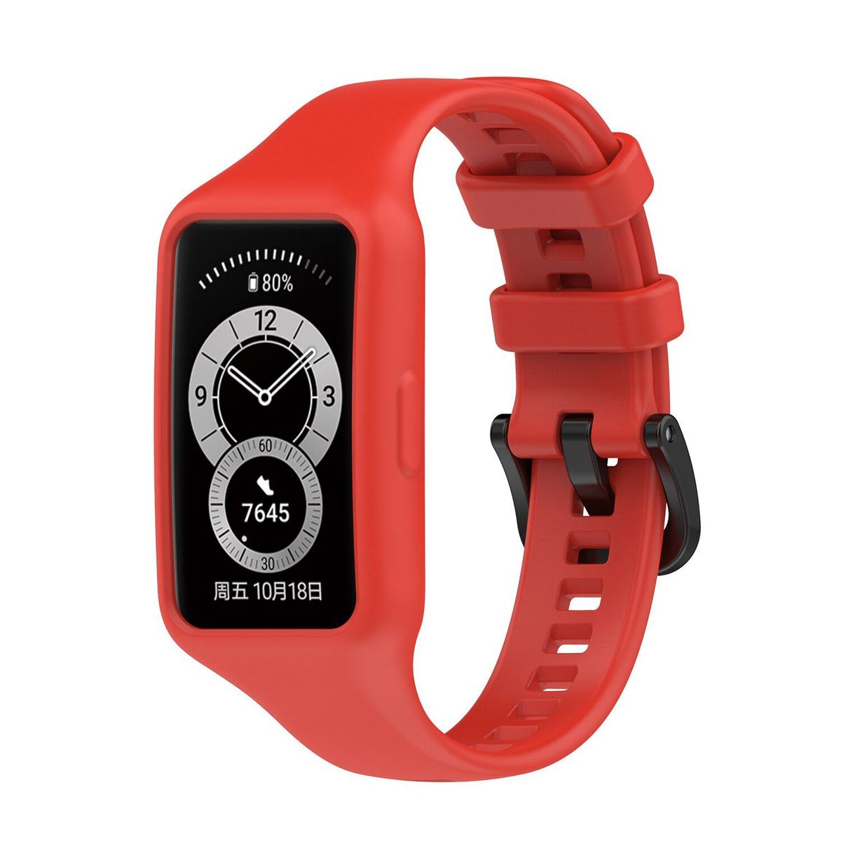 GENERICO - Correa con Case Silicona para HUAWEI WATCH BAND 6 - Rojo