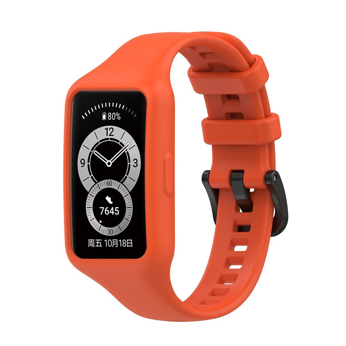 GENERICO - Correa con Case Silicona para HUAWEI WATCH BAND 6 - Naranja