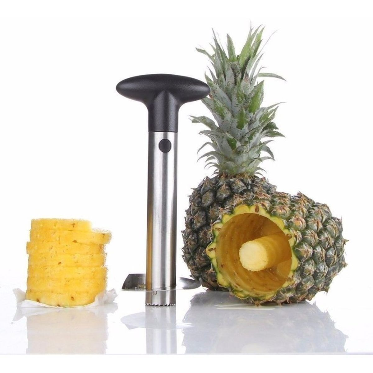 GENERICO - Pelador de piña acero inoxidable cocina cortadora fruta peladora