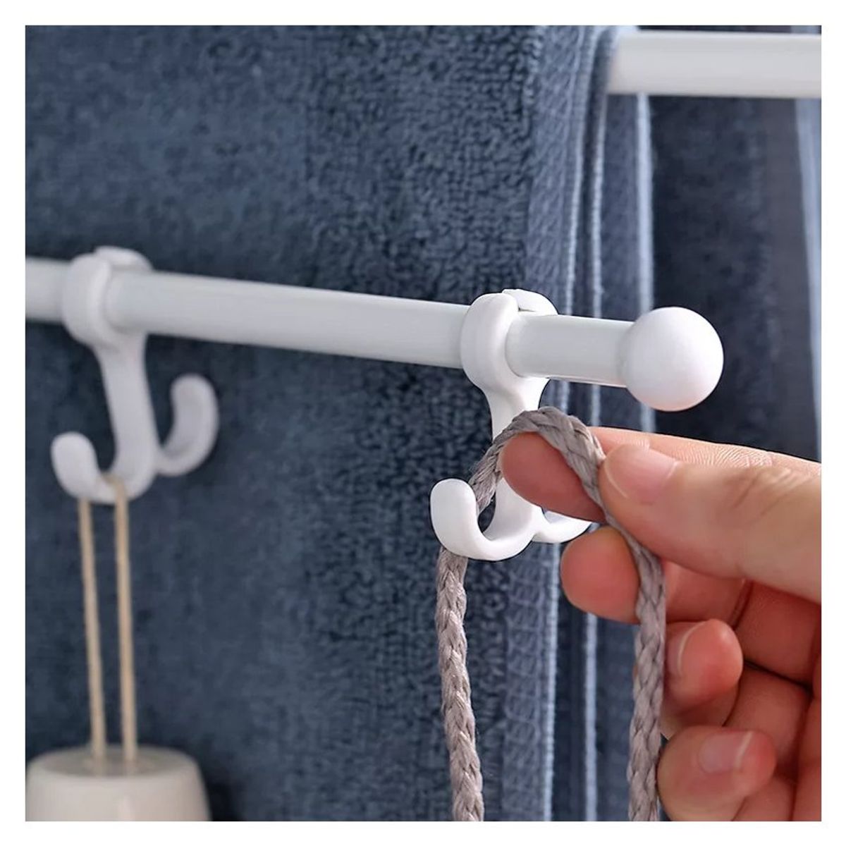 GENERICO - Colgador de toallas de 5 niveles giratorio adhesivo