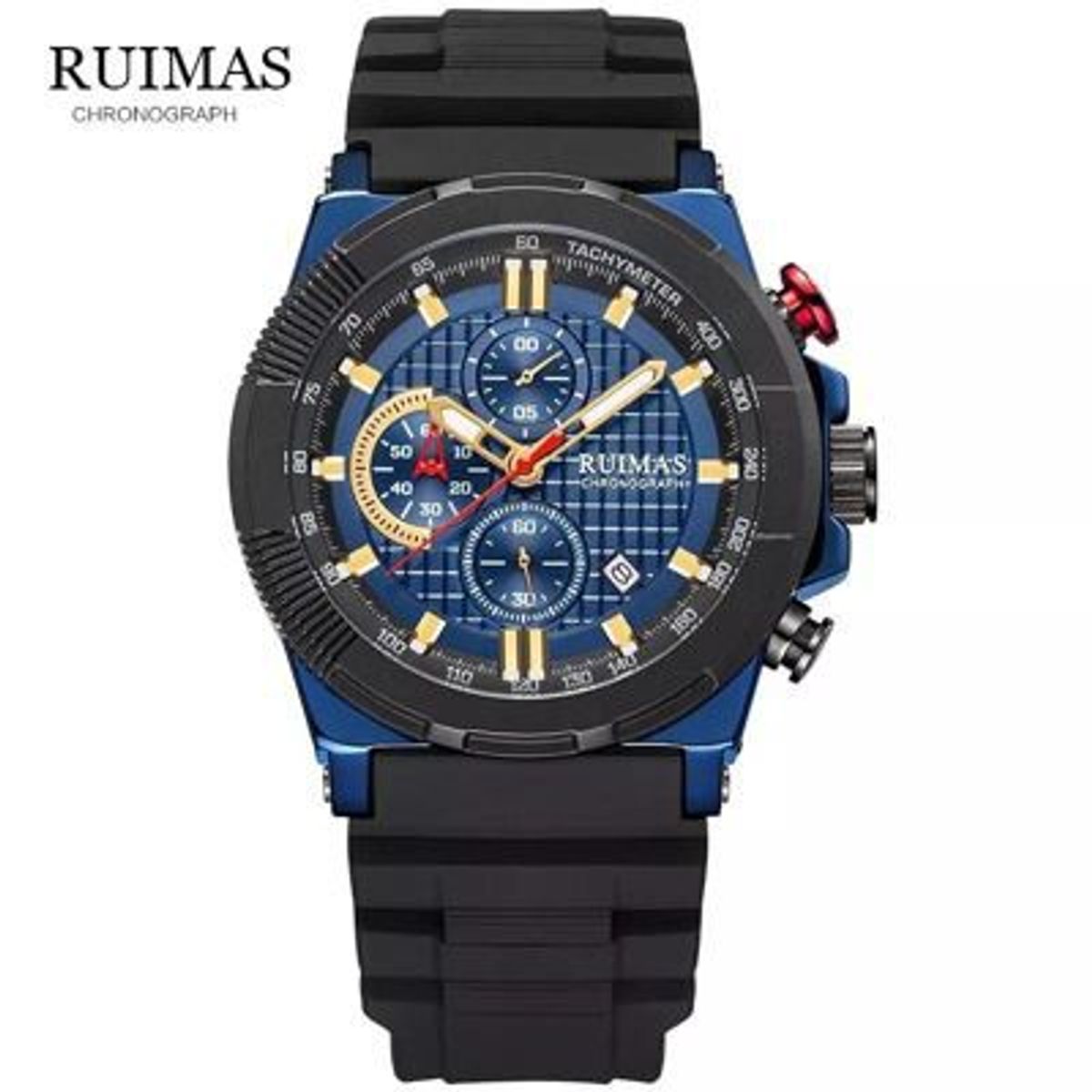 RUIMAS - Reloj Ruimas Acero Azul Negro y Silicona Negro RUI-24