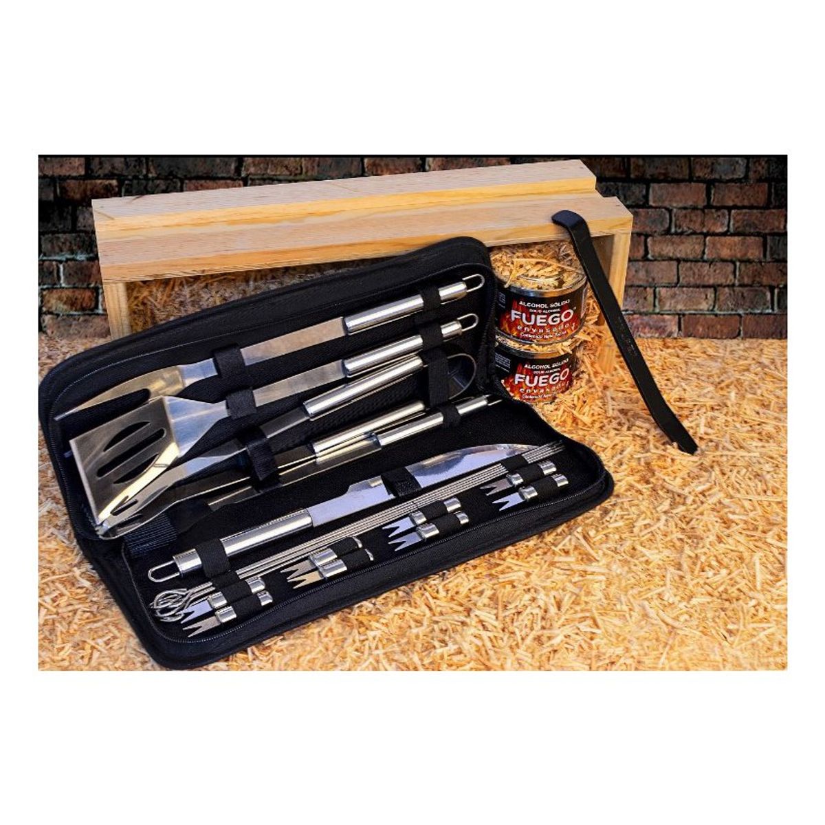 GENERICO - Kit parrillero con maleta