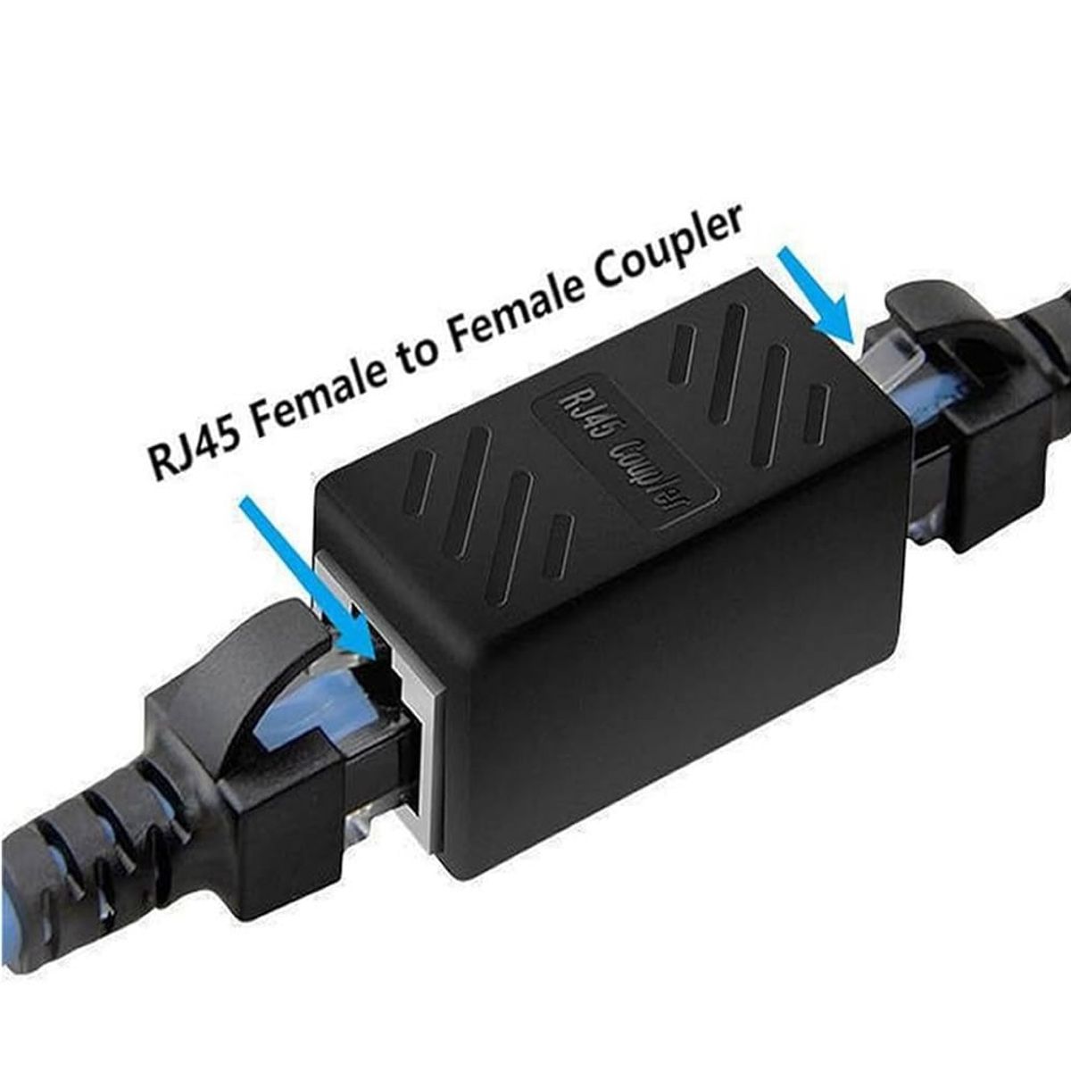 GENERICO - Adaptador de conector Lan de red hembra a hembra Negro