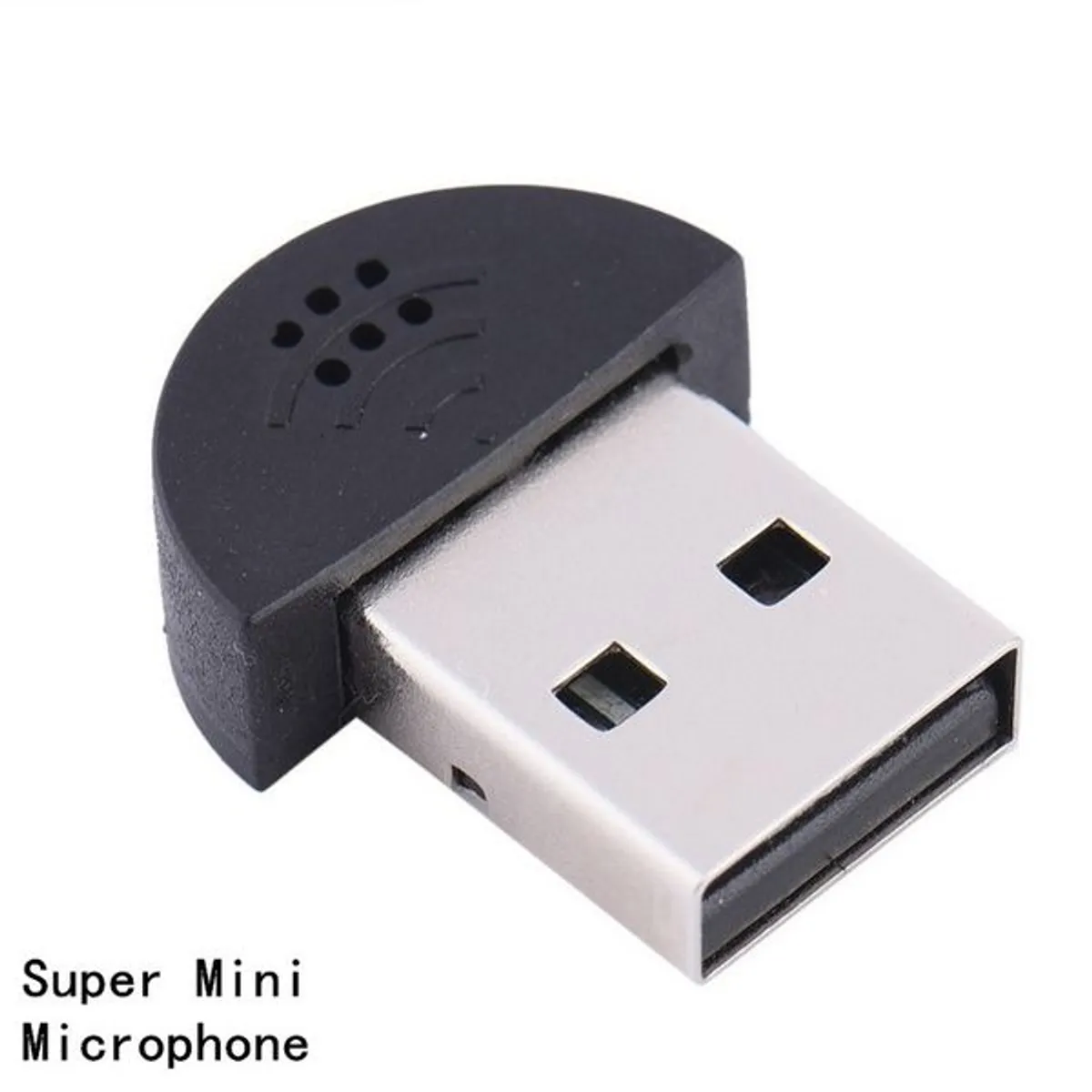 GENERICO - Adaptador de Audio y Micrófono Súper Mini USB 2,0 Negro