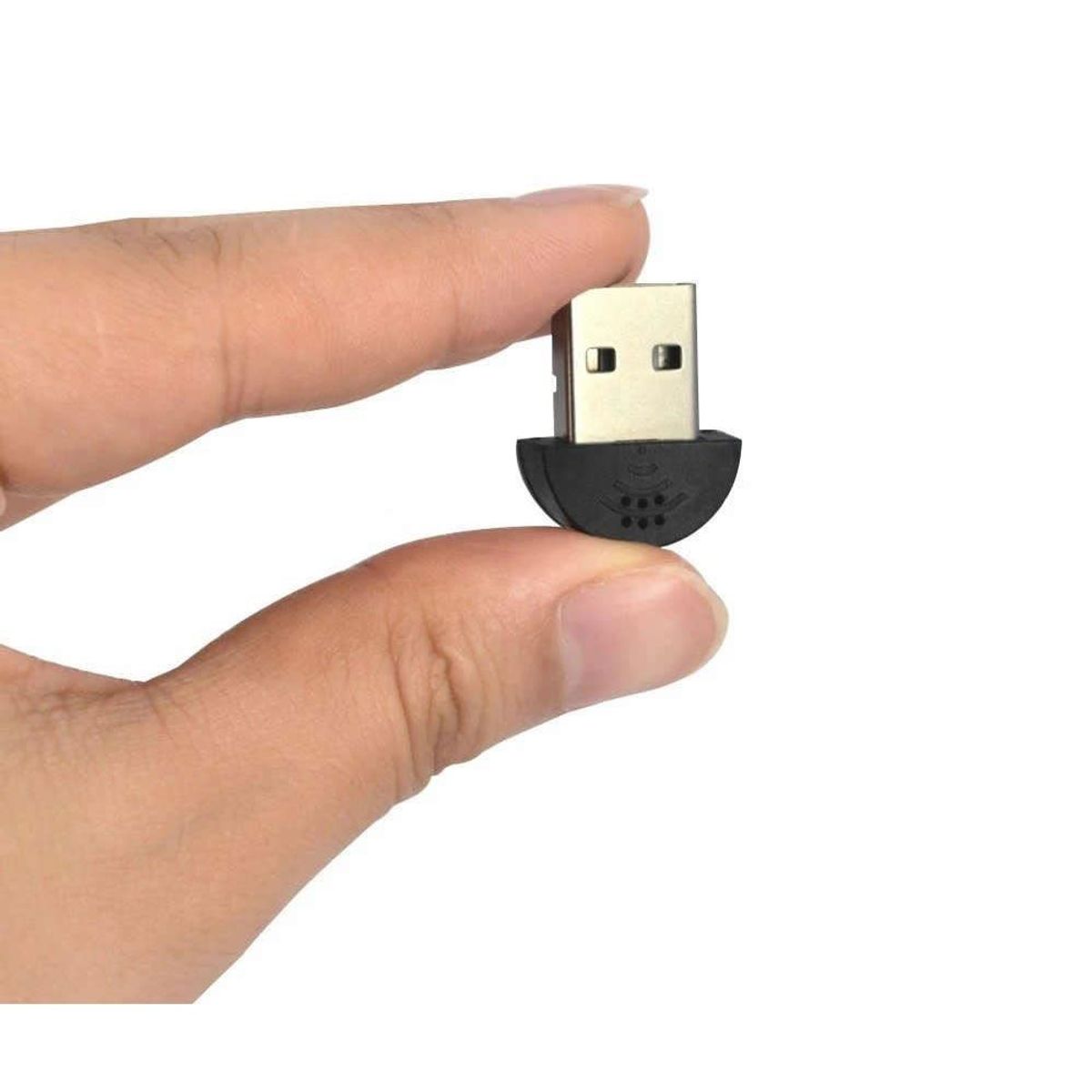 GENERICO - Adaptador de Audio y Micrófono Súper Mini USB 2,0 Negro
