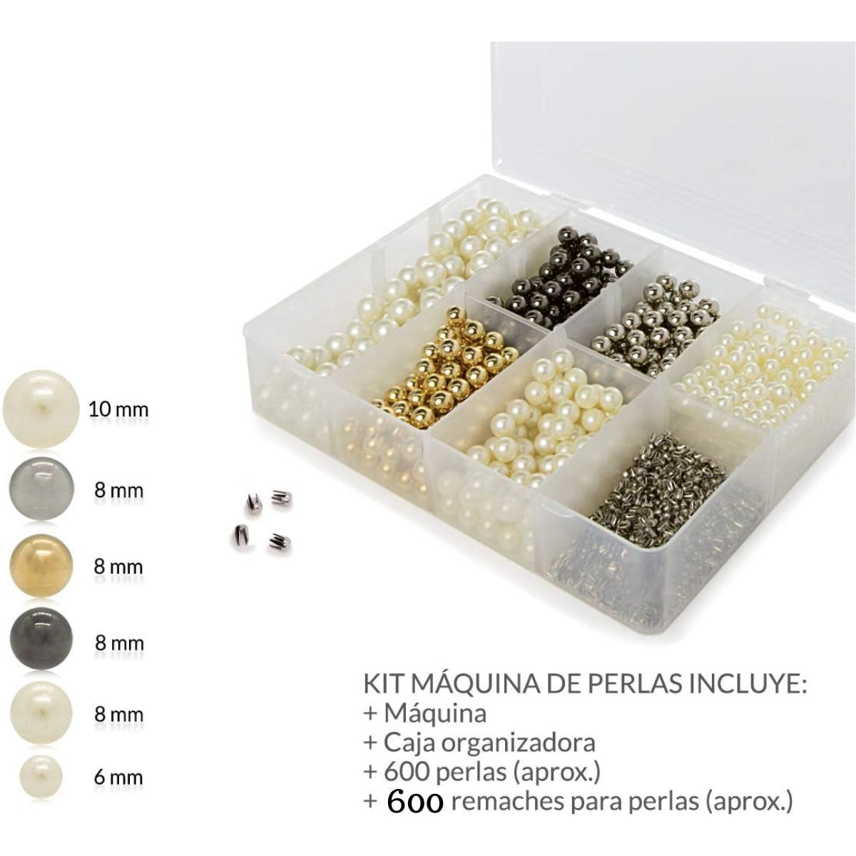 GENERICO - Máquina Para Aplicación Manual de Perlas con 5 Boquillas KIT