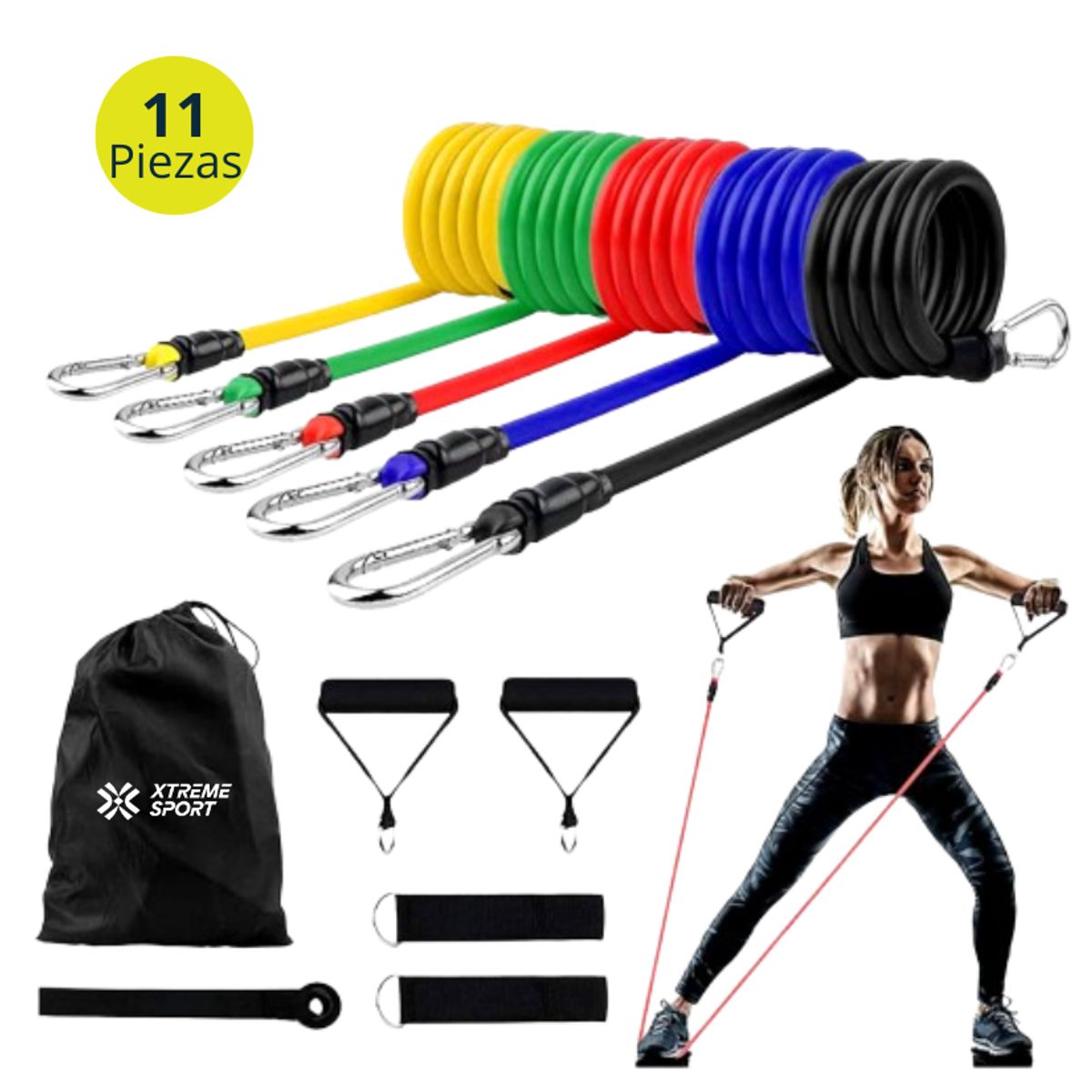 XTREME SPORT - Set 5 Ligas de Resistencia Ejercicios Elásticas