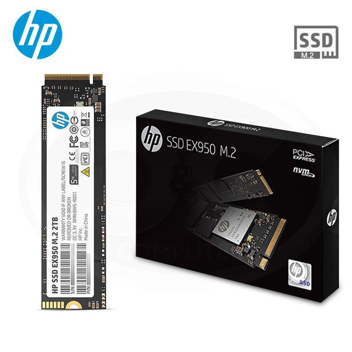 HP - Disco Duro Solido SSD 2TB HP EX950 M2 Gen3 NVMe 1.3