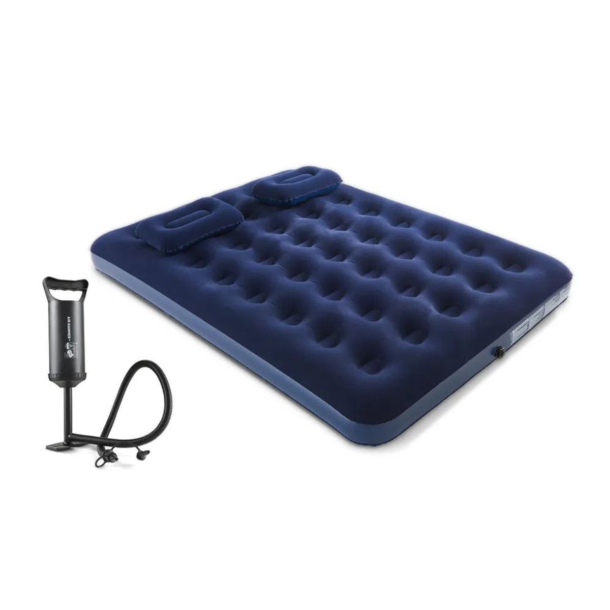 GENERICO - Colchon Inflable 2 Plazas + Inflador + 2 Almohadas