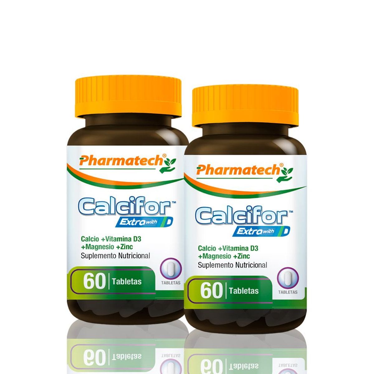 PHARMATECH - Calcio Magnesio Zinc Vitamina D Pharmatech 60 Caps Pack X2