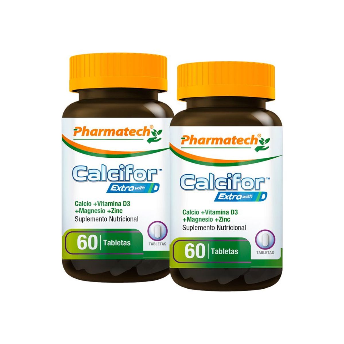 PHARMATECH - Calcio Magnesio Zinc Vitamina D Pharmatech 60 Caps Pack X2