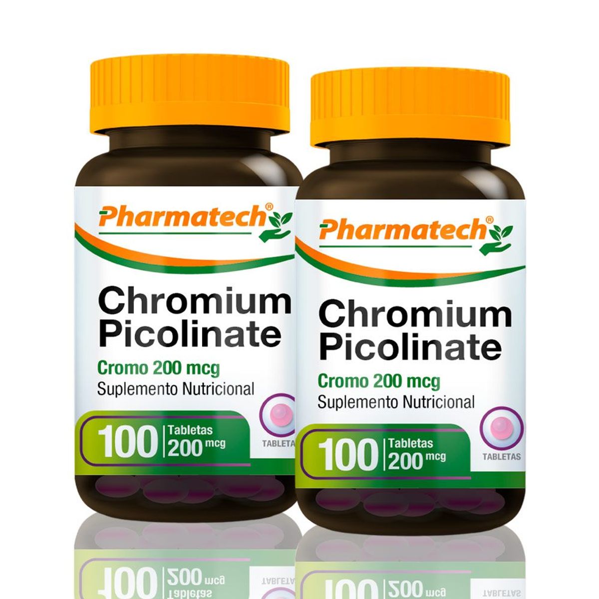 PHARMATECH - Picolinato De Cromo 200Mcg Pharmatech 100 Tabletas Pack X2