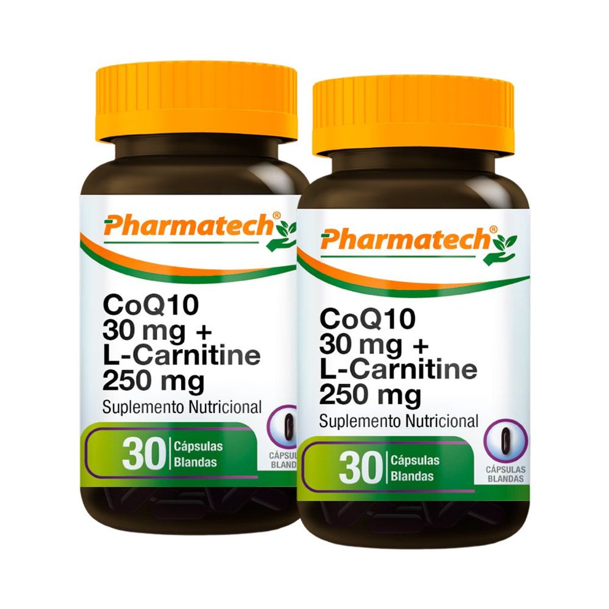 PHARMATECH - Coenzima Q10 30Mg-L-Carnitina 250Mg Pharmatech 30Caps Packx2